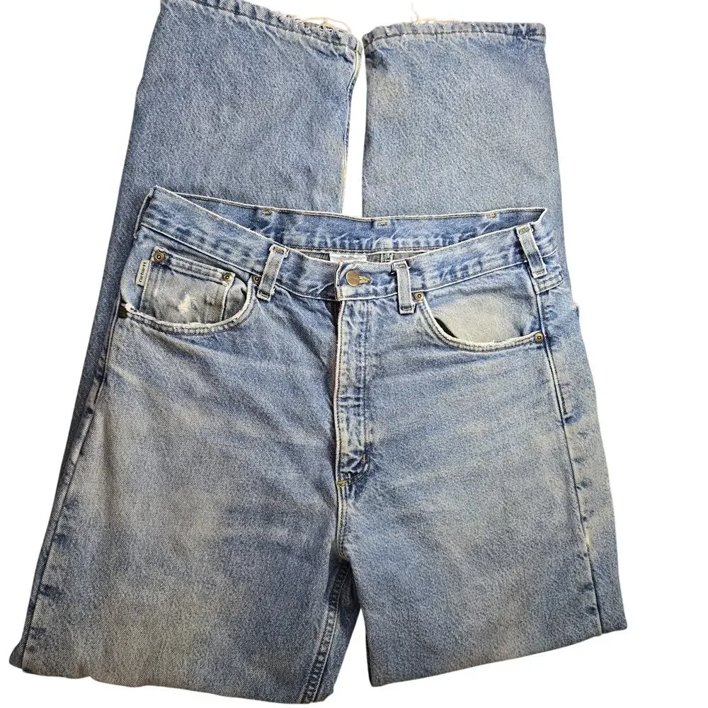 Carhartt Flannel Lined Jeans Mens Size 34 x 34